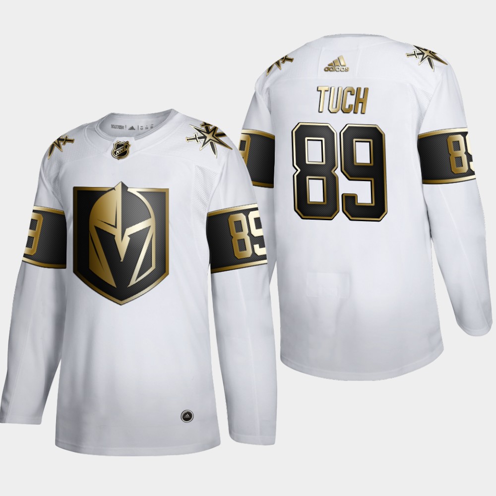 Men Vegas Golden Knights 89 Alex Tuch Adidas White Golden Edition Limited Stitched NHL Jersey
